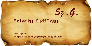 Szladky György névjegykártya