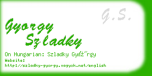 gyorgy szladky business card